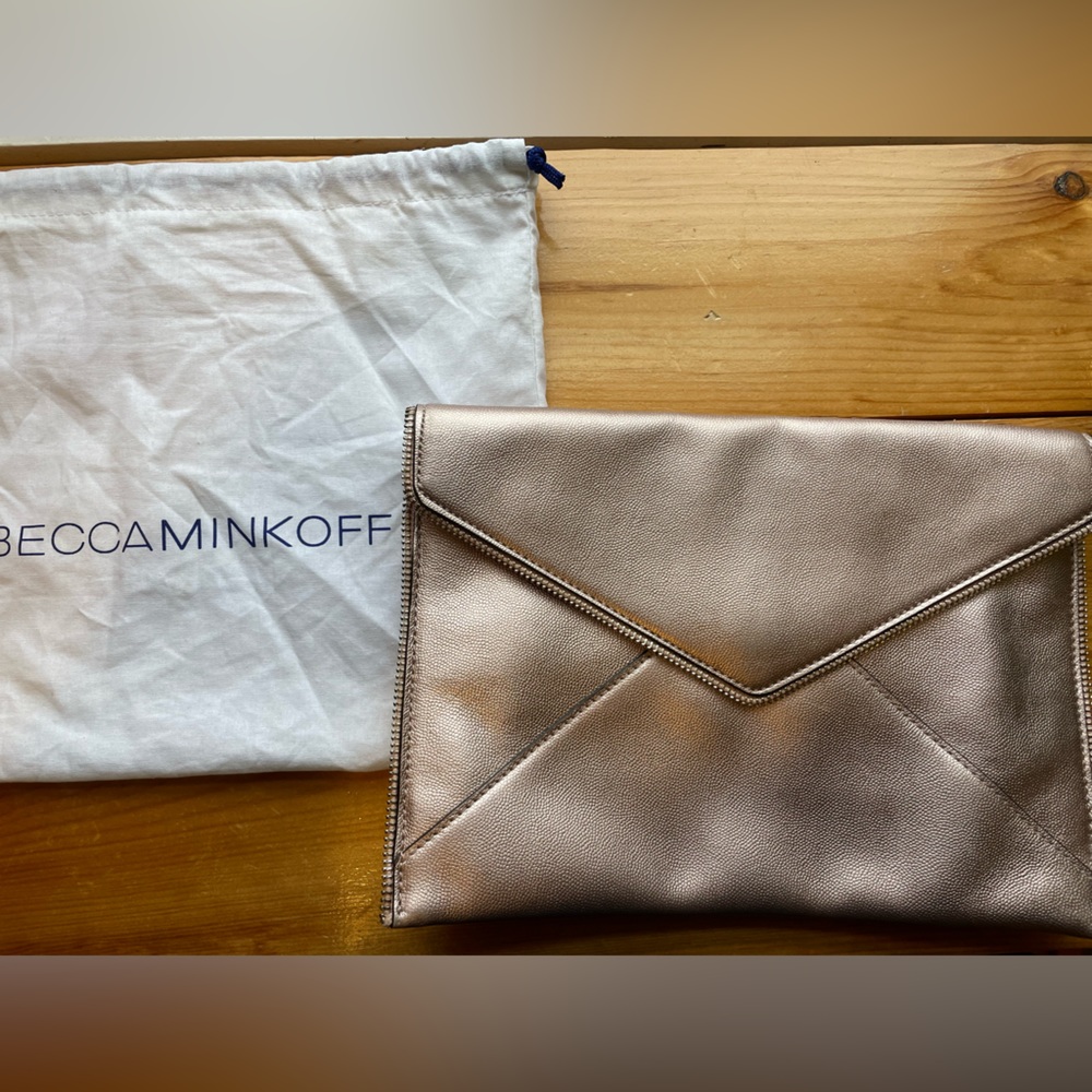 Rebecca Minkoff Rose Gold Metallic Clutch